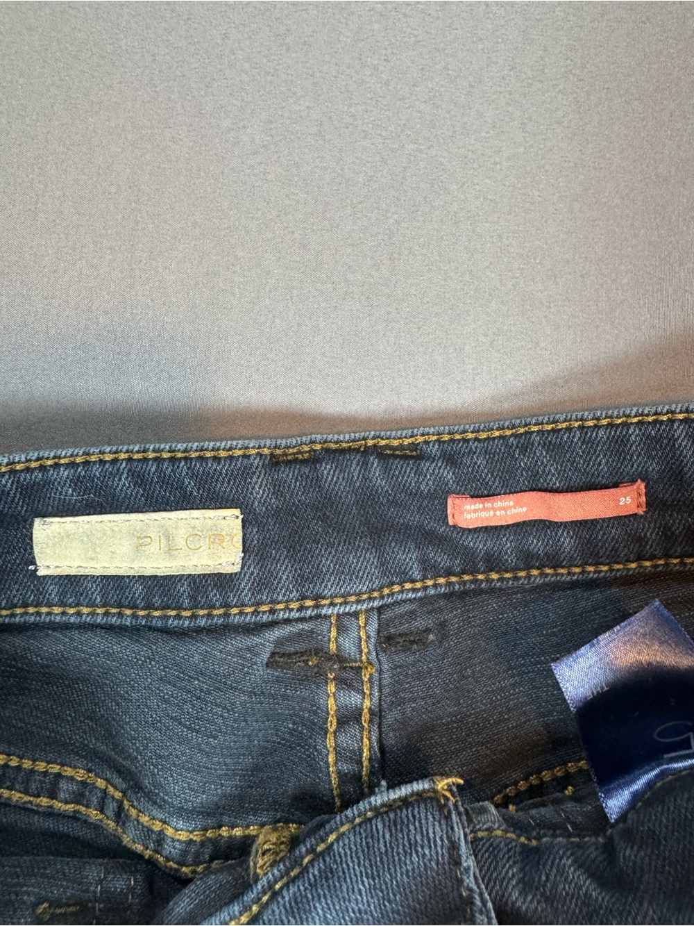 Pilcro The Icon Dark Blue High-Rise Wide-Leg Jeans Size 25 - Picture 3 of 7